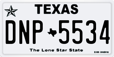 TX license plate DNP5534