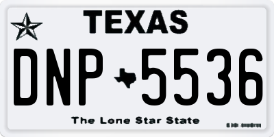 TX license plate DNP5536