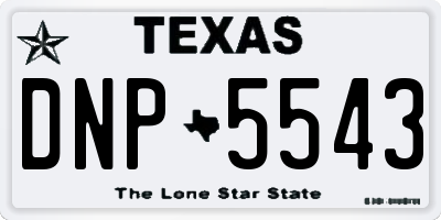 TX license plate DNP5543