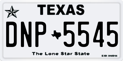 TX license plate DNP5545