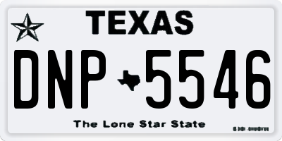 TX license plate DNP5546