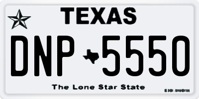 TX license plate DNP5550