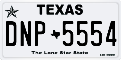 TX license plate DNP5554