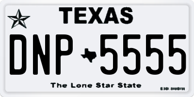TX license plate DNP5555