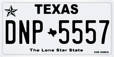 TX license plate DNP5557