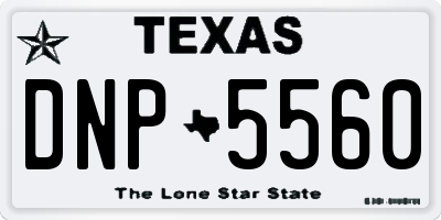 TX license plate DNP5560