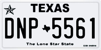TX license plate DNP5561