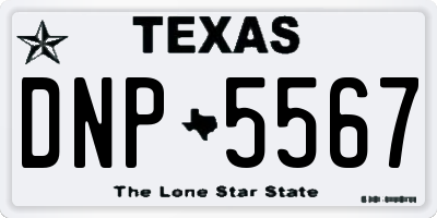 TX license plate DNP5567