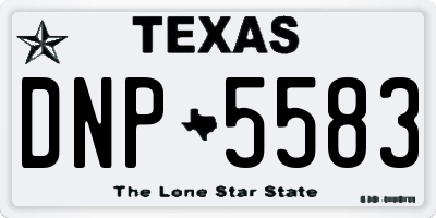TX license plate DNP5583