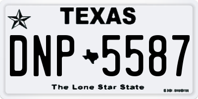 TX license plate DNP5587