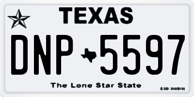 TX license plate DNP5597