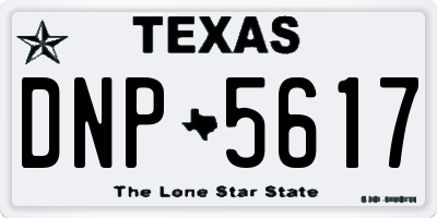 TX license plate DNP5617
