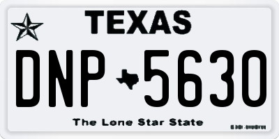 TX license plate DNP5630