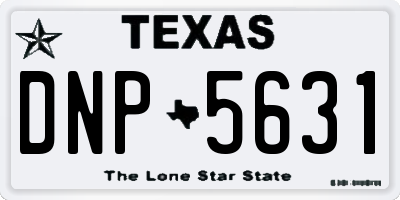 TX license plate DNP5631