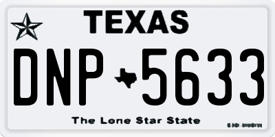 TX license plate DNP5633
