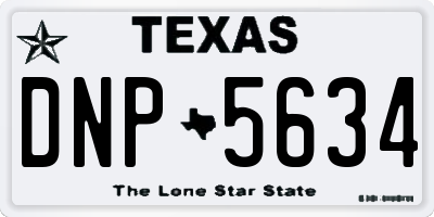 TX license plate DNP5634