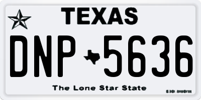 TX license plate DNP5636