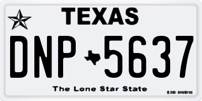 TX license plate DNP5637