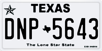 TX license plate DNP5643