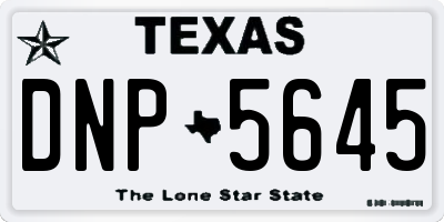 TX license plate DNP5645