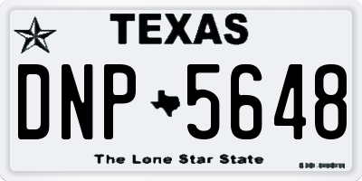 TX license plate DNP5648