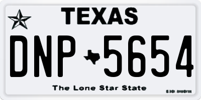 TX license plate DNP5654