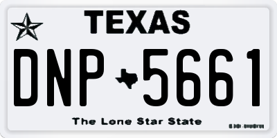 TX license plate DNP5661