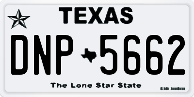TX license plate DNP5662