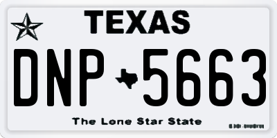 TX license plate DNP5663