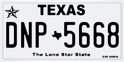 TX license plate DNP5668