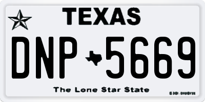 TX license plate DNP5669