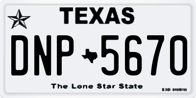 TX license plate DNP5670