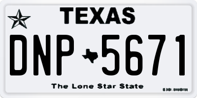 TX license plate DNP5671