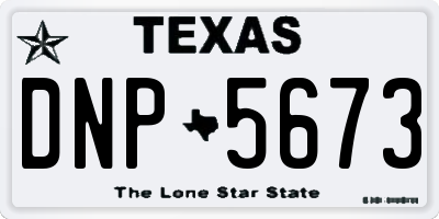 TX license plate DNP5673