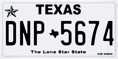 TX license plate DNP5674