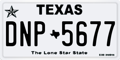 TX license plate DNP5677