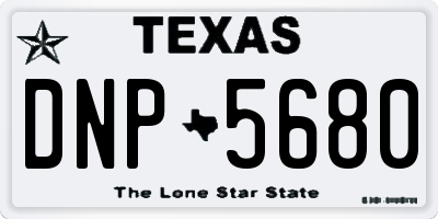 TX license plate DNP5680