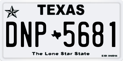 TX license plate DNP5681