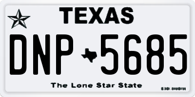 TX license plate DNP5685