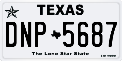TX license plate DNP5687