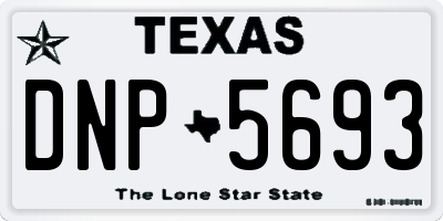 TX license plate DNP5693