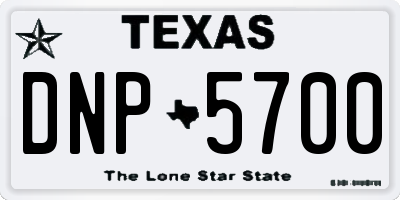TX license plate DNP5700