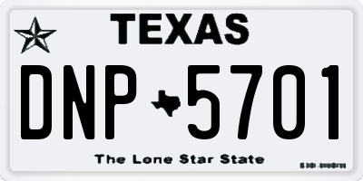 TX license plate DNP5701
