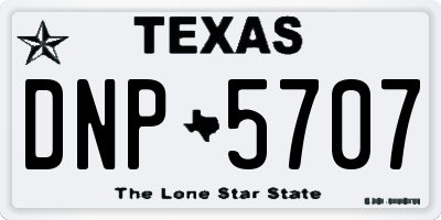 TX license plate DNP5707