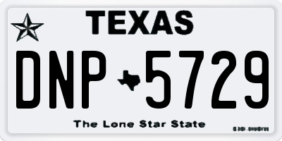 TX license plate DNP5729