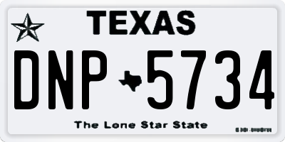 TX license plate DNP5734
