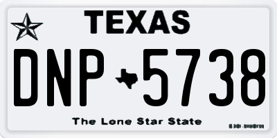 TX license plate DNP5738