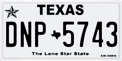 TX license plate DNP5743