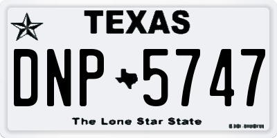 TX license plate DNP5747