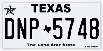 TX license plate DNP5748